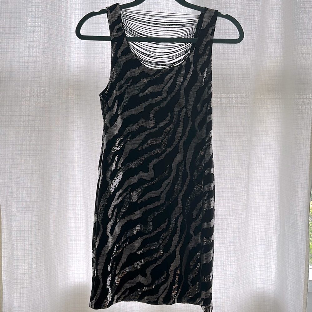 Mini Black and Silver sequins dress
